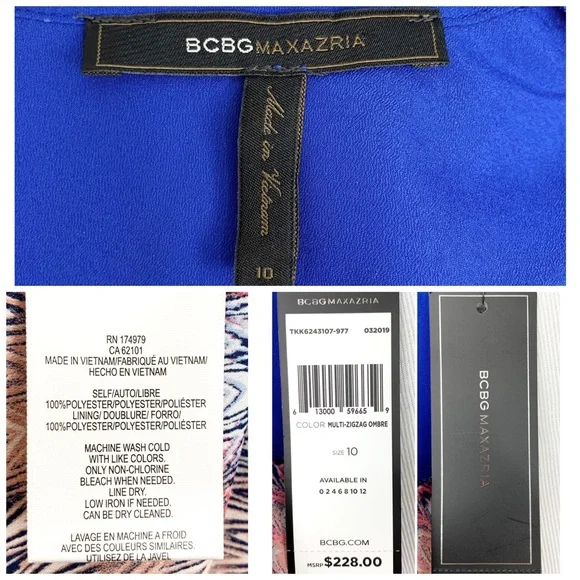 BCBGMaxAzria ZigZag Chevron Print Sleeveless Dress - Picture 8 of 8